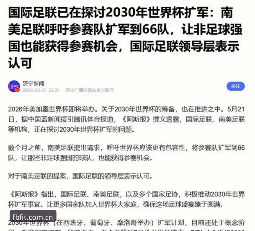 解读2030年世界杯扩军66队：中国男足的入场契机与FB体育平台观赛实用指南